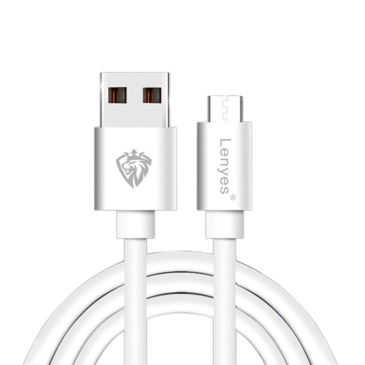 White USB-A to Micro-USB cable with molded connectors