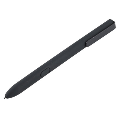 Black touch screen stylus pen, angled view with tip and side button
