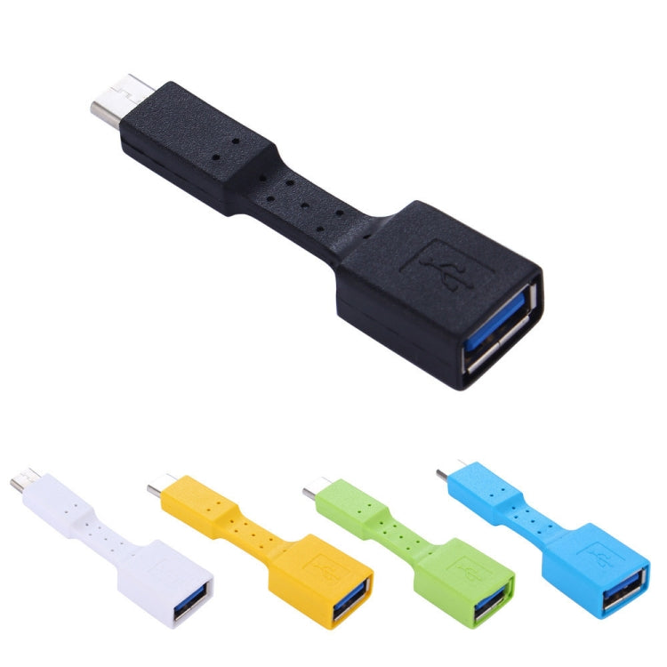 Multi-color set of USB-C to USB 3.0 OTG adapters with USB-A female ports