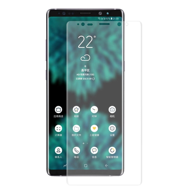 Curved PET full-screen screen protector film for Galaxy Note 9, clear