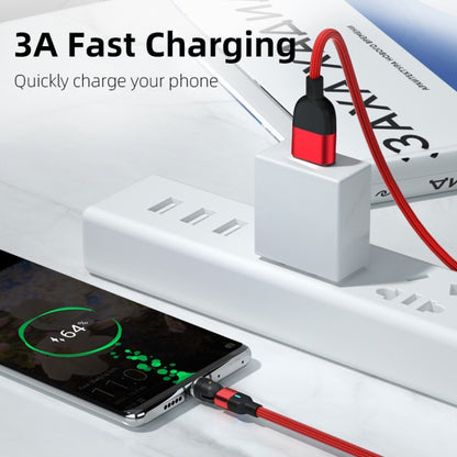Red USB to Micro USB cable with blue LED, magnetic connector for fast charging