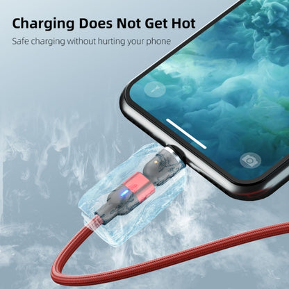 Red magnetic micro USB charging cable connected to a phone for cool charging