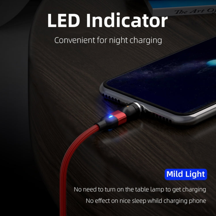 Red magnetic micro USB cable with LED indicator light and micro USB plug