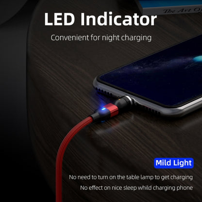 Red magnetic micro USB cable with LED indicator light and micro USB plug