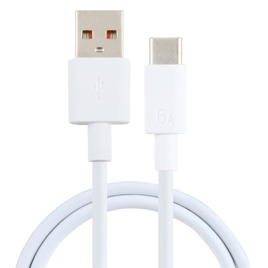 USB-A to USB-C data cable, white connectors, 6A, 1m