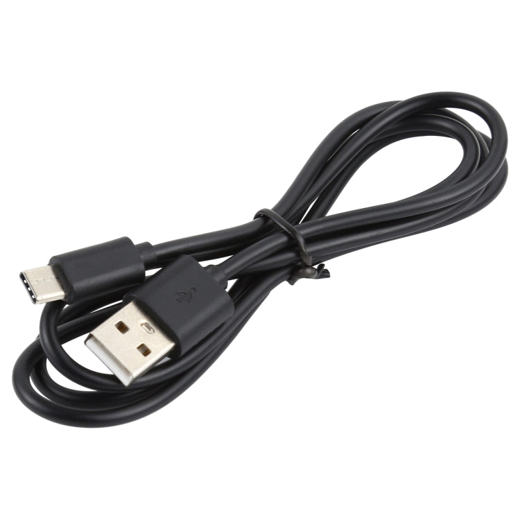 USB to USB-C charging and data cable with black connectors