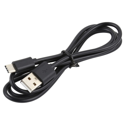 USB to USB-C charging and data cable with black connectors