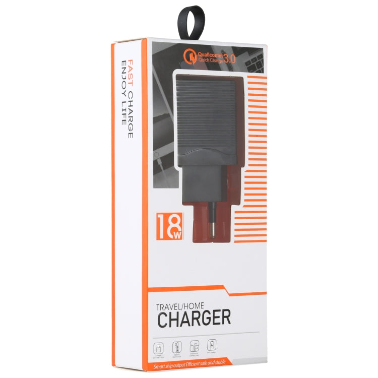 18W QC 3.0 travel charger retail box with USB-C connector