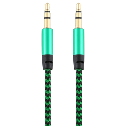 Green nylon braided 3.5mm male audio cables with gold-plated ends