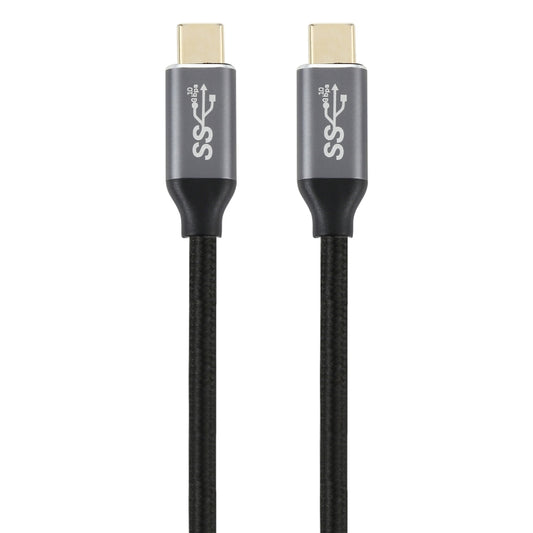 0.5m USB-C male to USB-C male data charging cable, black braided, two USB-C ends