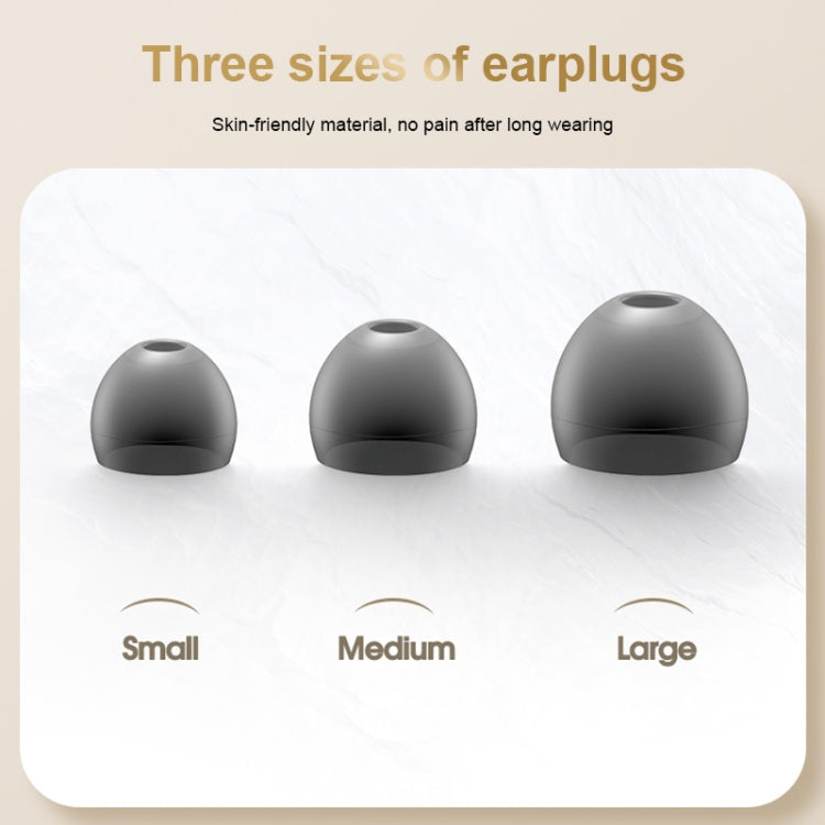 Three sizes of black foam ear tips for in-ear earphones