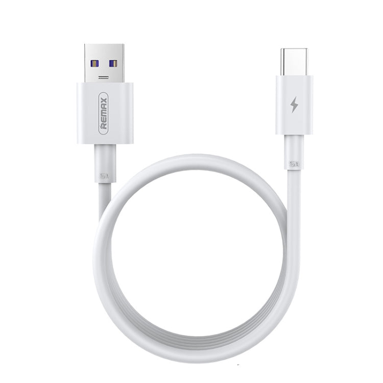 White USB-A to USB-C fast charging data cable with 1m cord, Remax