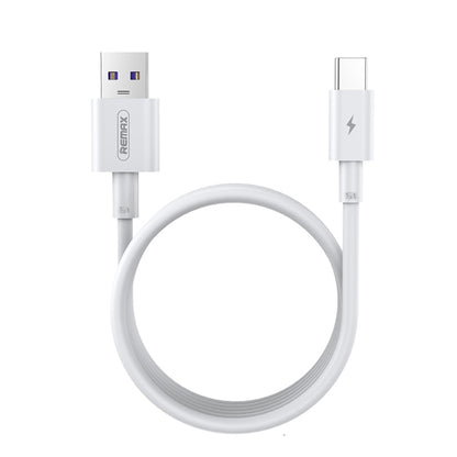 White USB-A to USB-C fast charging data cable with 1m cord, Remax