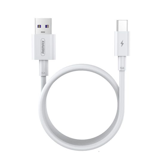 White USB-A to USB-C fast charging data cable with 1m cord, Remax