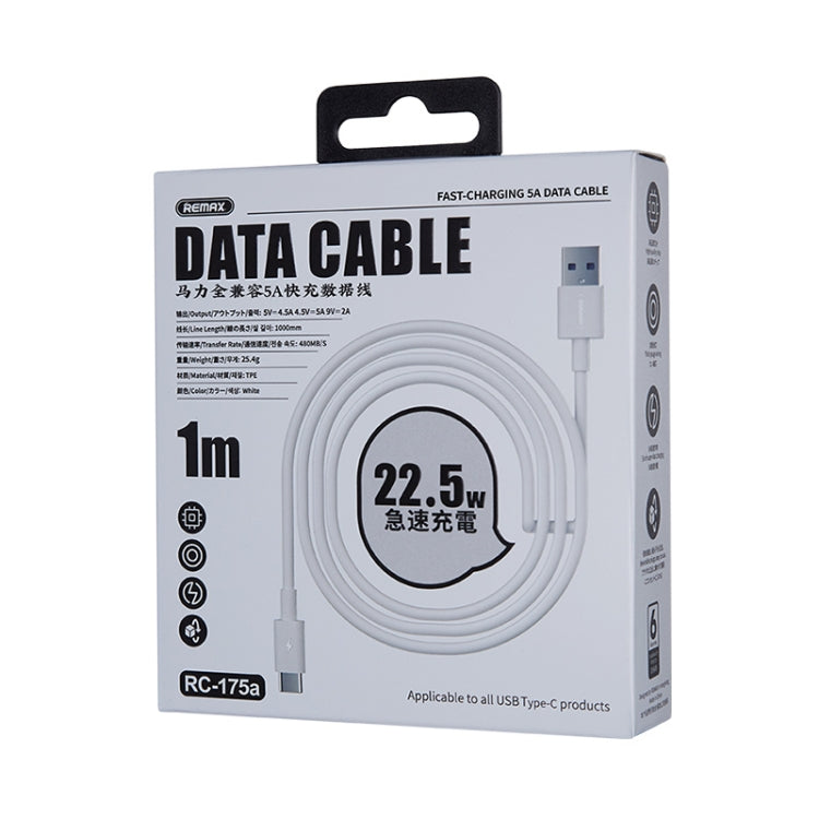 Remax Data Cable retail box for 1m USB-A to USB-C 22.5W charging cable