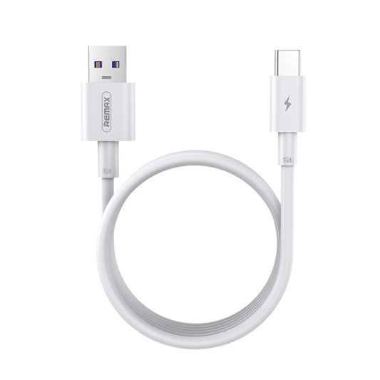 White USB-A to USB-C fast charging data cable, 2m, Remax Marlik RC-183a