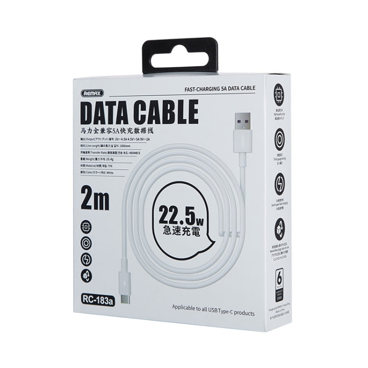 Remax Marlik USB-A to USB-C data cable package, 2m white cable