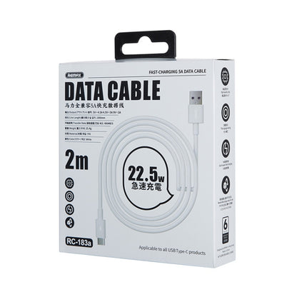 Remax Marlik USB-A to USB-C data cable package, 2m white cable