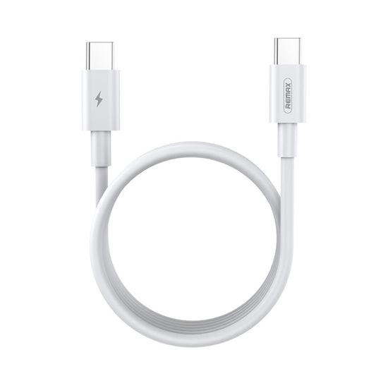 White USB-C to USB-C fast-charging data cable, Remax 2 m