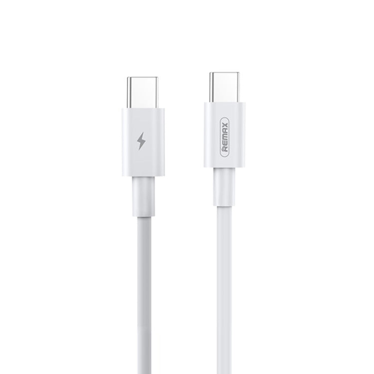 White USB-C to USB-C cable with Remax connectors, 2 m