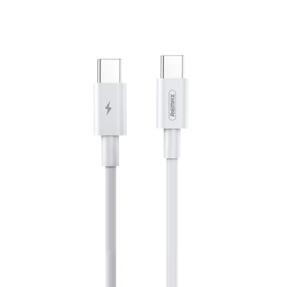 White USB-C to USB-C cable with Remax connectors, 2 m