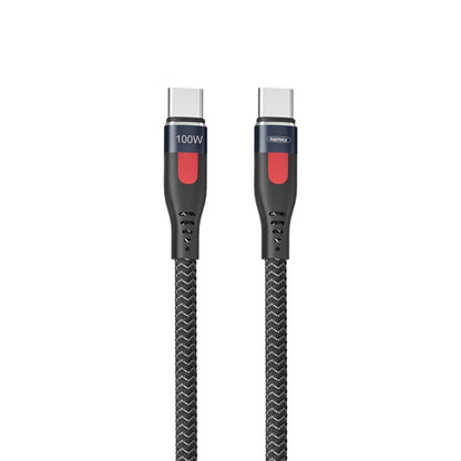 REMAX braided Type-C to Type-C fast charging data cable, two silver connectors