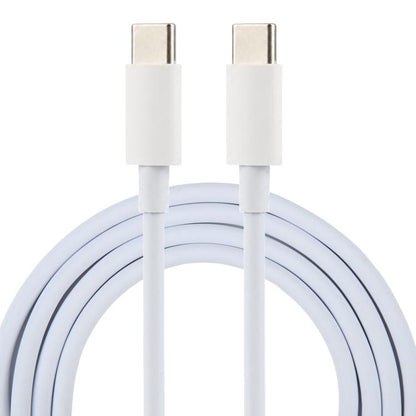 White USB-C to USB-C charging cable with male connectors, 1 m length