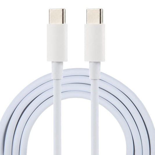 White USB-C to USB-C charging cable with male connectors, 1 m length