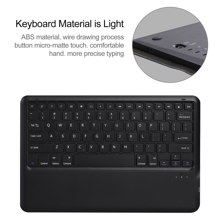 Detachable Bluetooth keyboard tablet case, black keyboard with touchpad and function keys