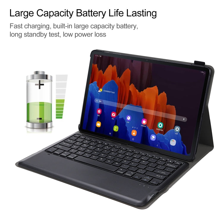 Detachable Bluetooth keyboard tablet case, black folio with tablet display and keyboard