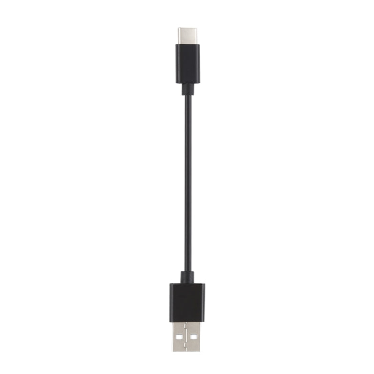 Black charging cable with USB-C (Type-C) plug and USB-A plug on other end