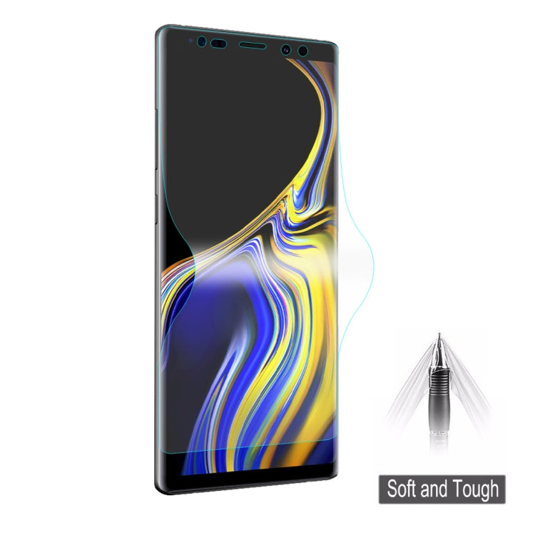 Galaxy Note 9 front with 3D full screen protector film and applicator pin detail