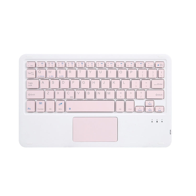 Pink Bluetooth keyboard with touchpad and QWERTY keys