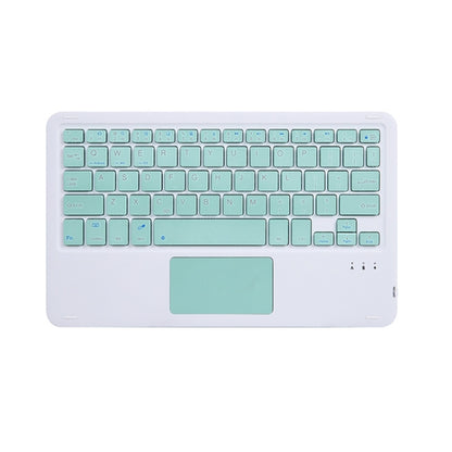 Green Bluetooth keyboard with touchpad and QWERTY keys