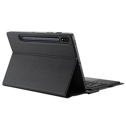 Dark gray folio tablet case with detachable Bluetooth keyboard attached