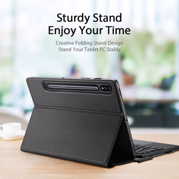 Sturdy stand folio tablet case with detachable keyboard, dark gray