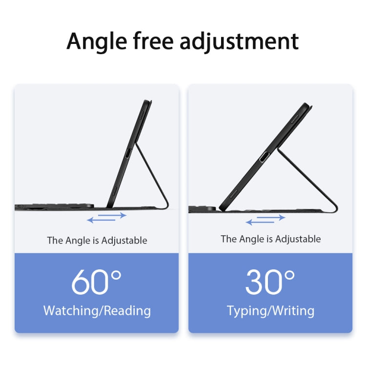 Adjustable-angle stand for keyboard tablet case, two viewing positions