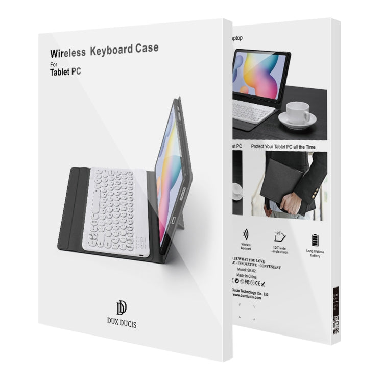 DUX DUCIS wireless keyboard tablet case packaging showing keyboard folio