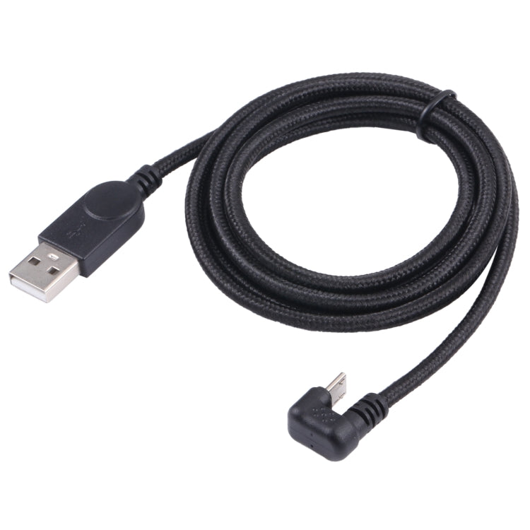 Black nylon braided USB male to Micro USB male charge and data cable