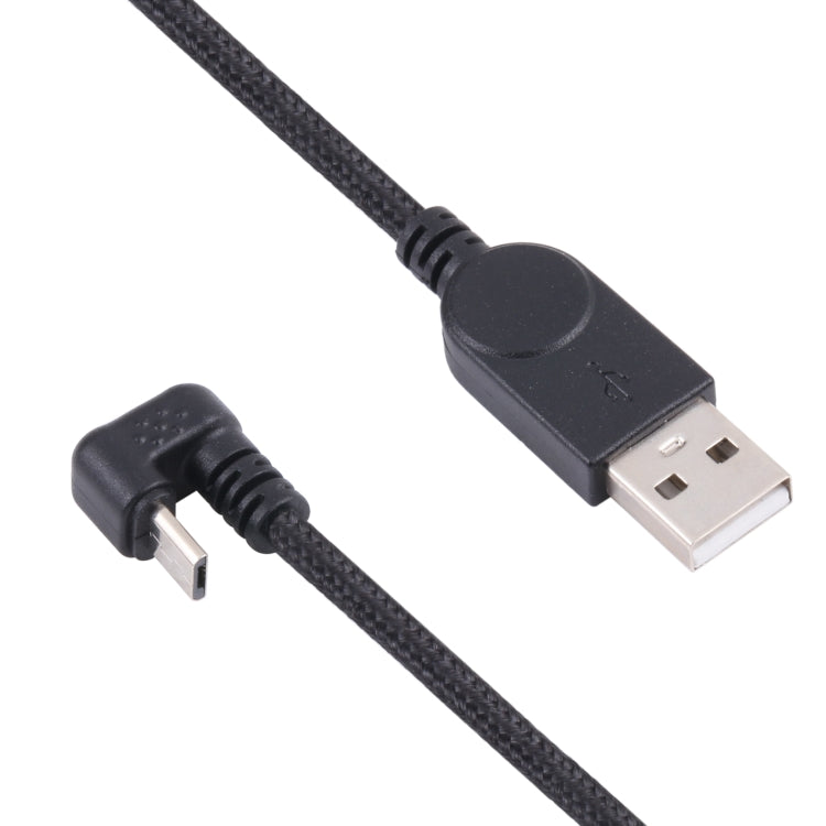 USB male and Micro USB male connectors on a black nylon braided cable