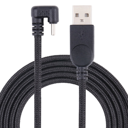 Nylon braided USB-C to USB cable with USB-A male connector and USB-C plug