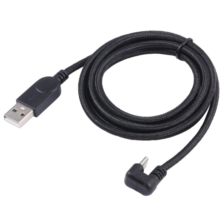 Nylon braided USB-C to USB charging cable with USB-A and USB-C male plugs