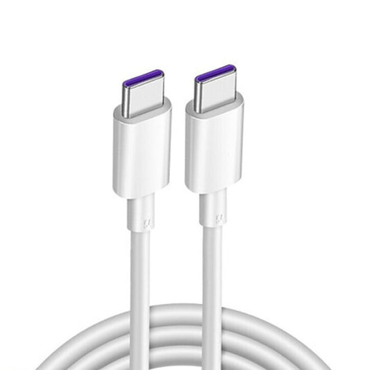 USB-C to USB-C charging/data cable, white, double Type-C connector plugs