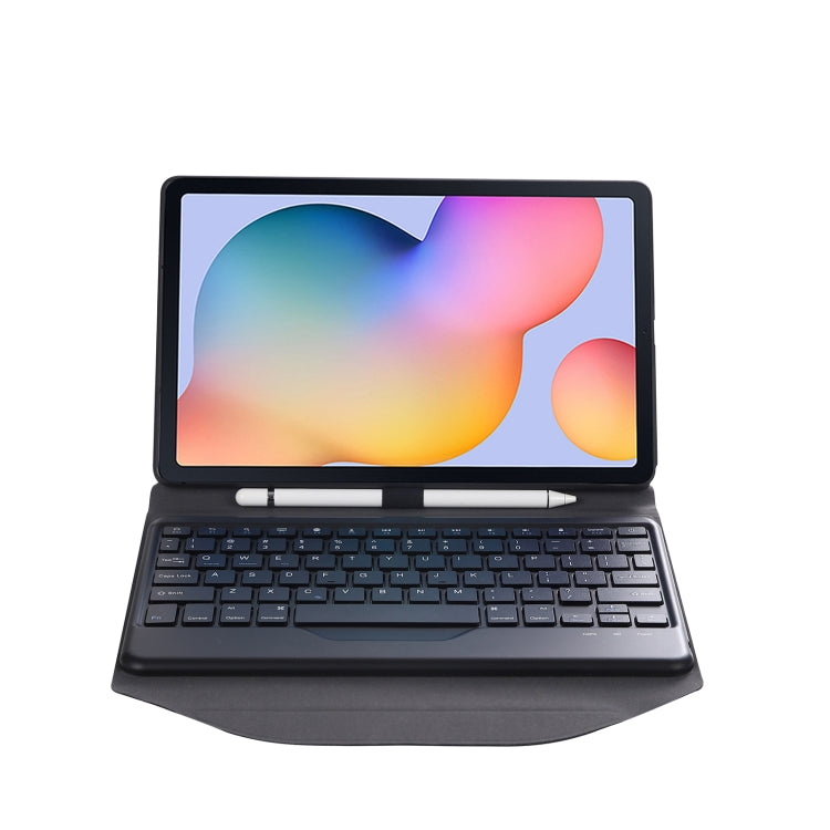 Black foldable Bluetooth keyboard case for tablet with front viewing stand