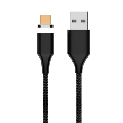 Black nylon braided magnetic charging cable with USB-A and Micro USB connectors
