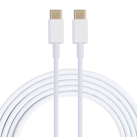White USB-C to USB-C fast charging and data cable, gold connectors