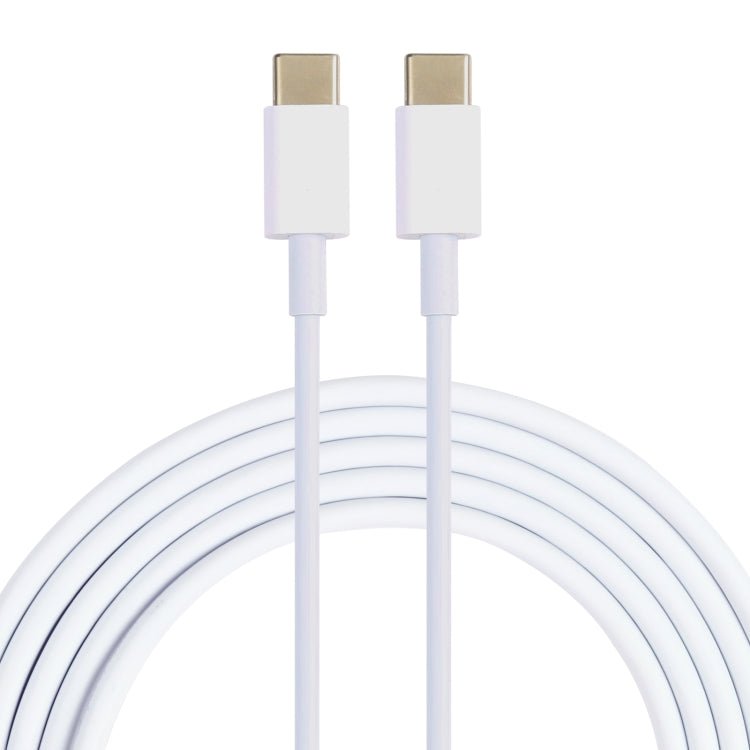 White USB-C to USB-C charging and data cable with two metal-plated Type-C plugs