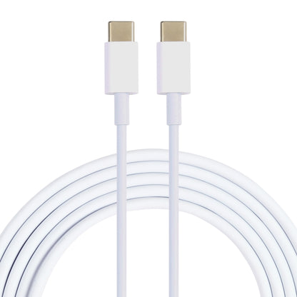 White USB-C to USB-C charging and data cable with two metal-plated Type-C plugs