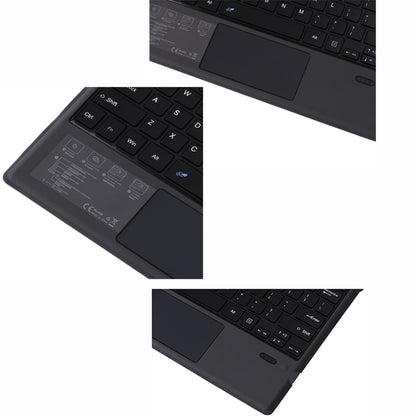 Black magnetic adsorption Bluetooth keyboard leather tablet case with trackpad
