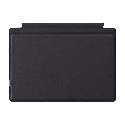 Black flip tablet case back cover, closed with top latch tab